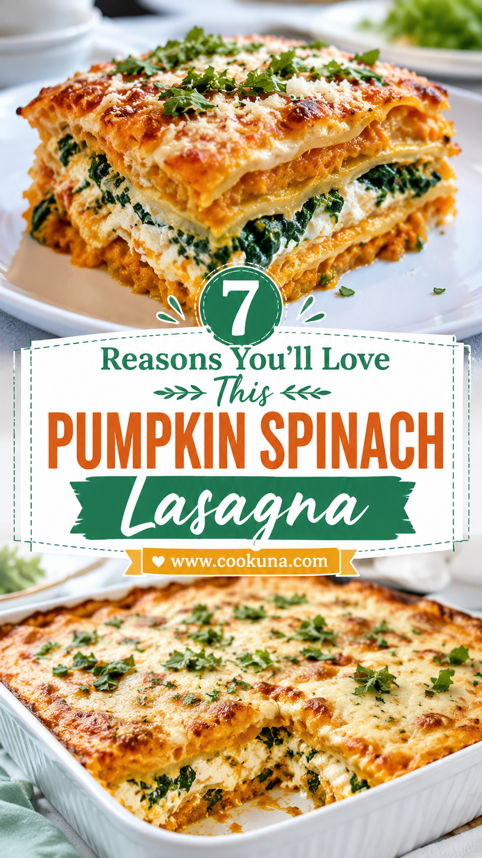 Vegetarian Pumpkin Spinach Lasagna