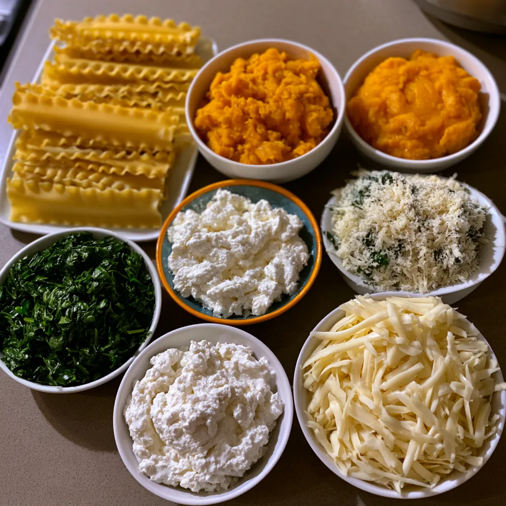 Vegetarian Pumpkin Spinach Lasagna