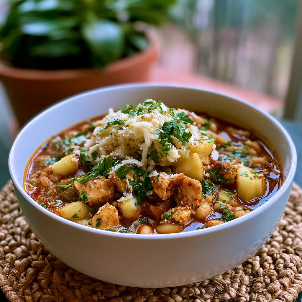White Cheddar Apple Chicken Chili