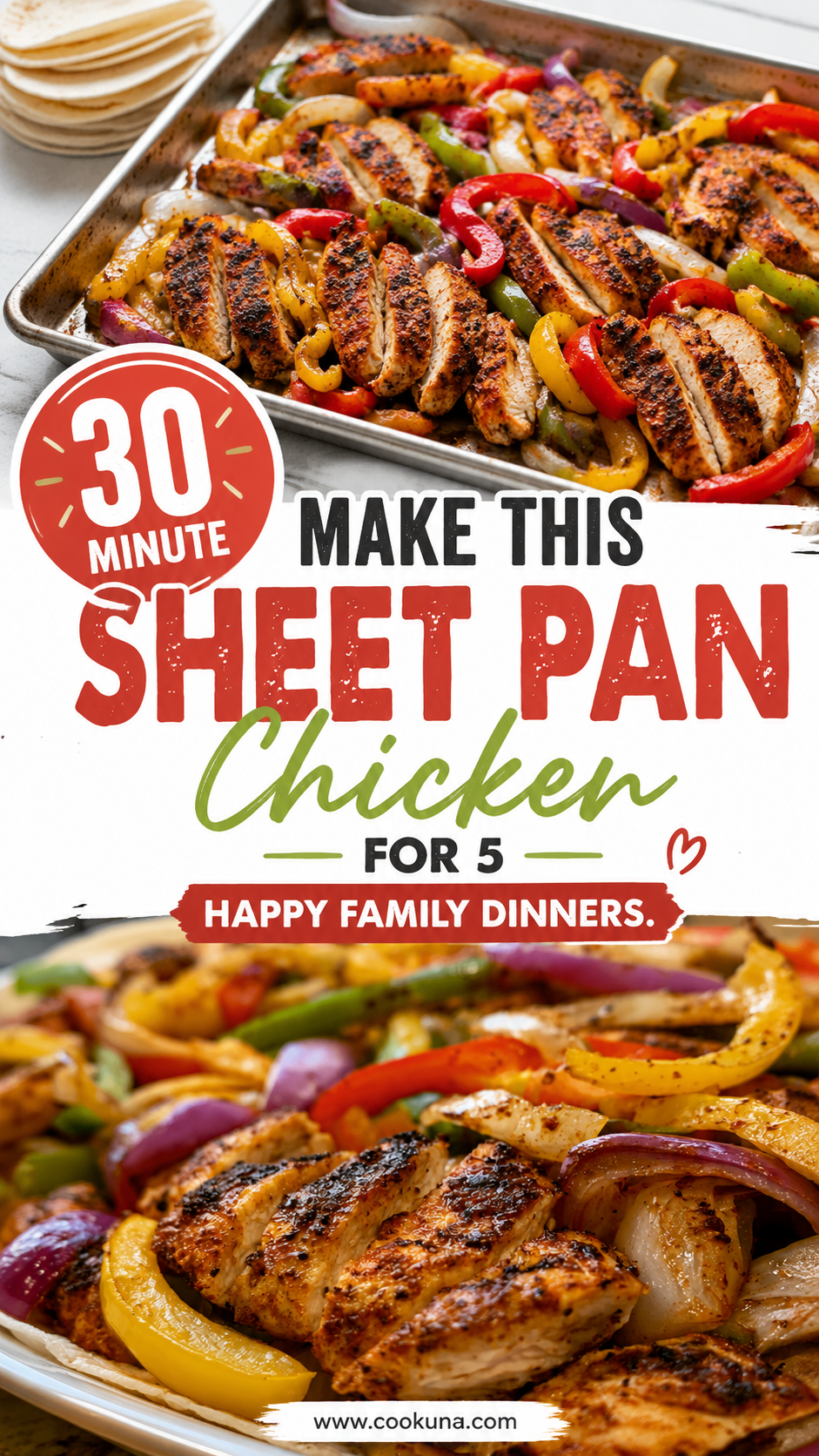 30 minute sheet pan chicken fajitas