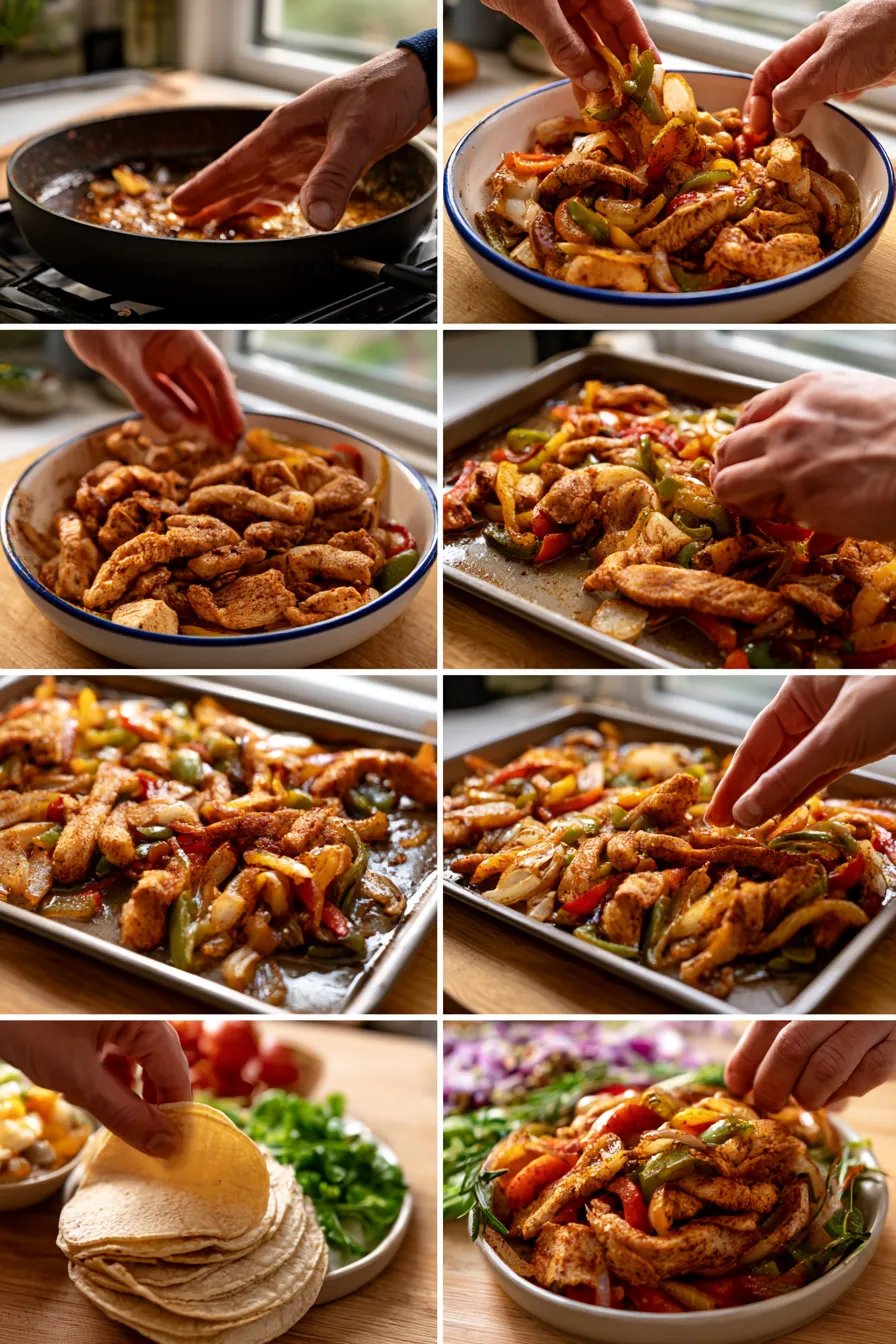30 minute sheet pan chicken fajitas
