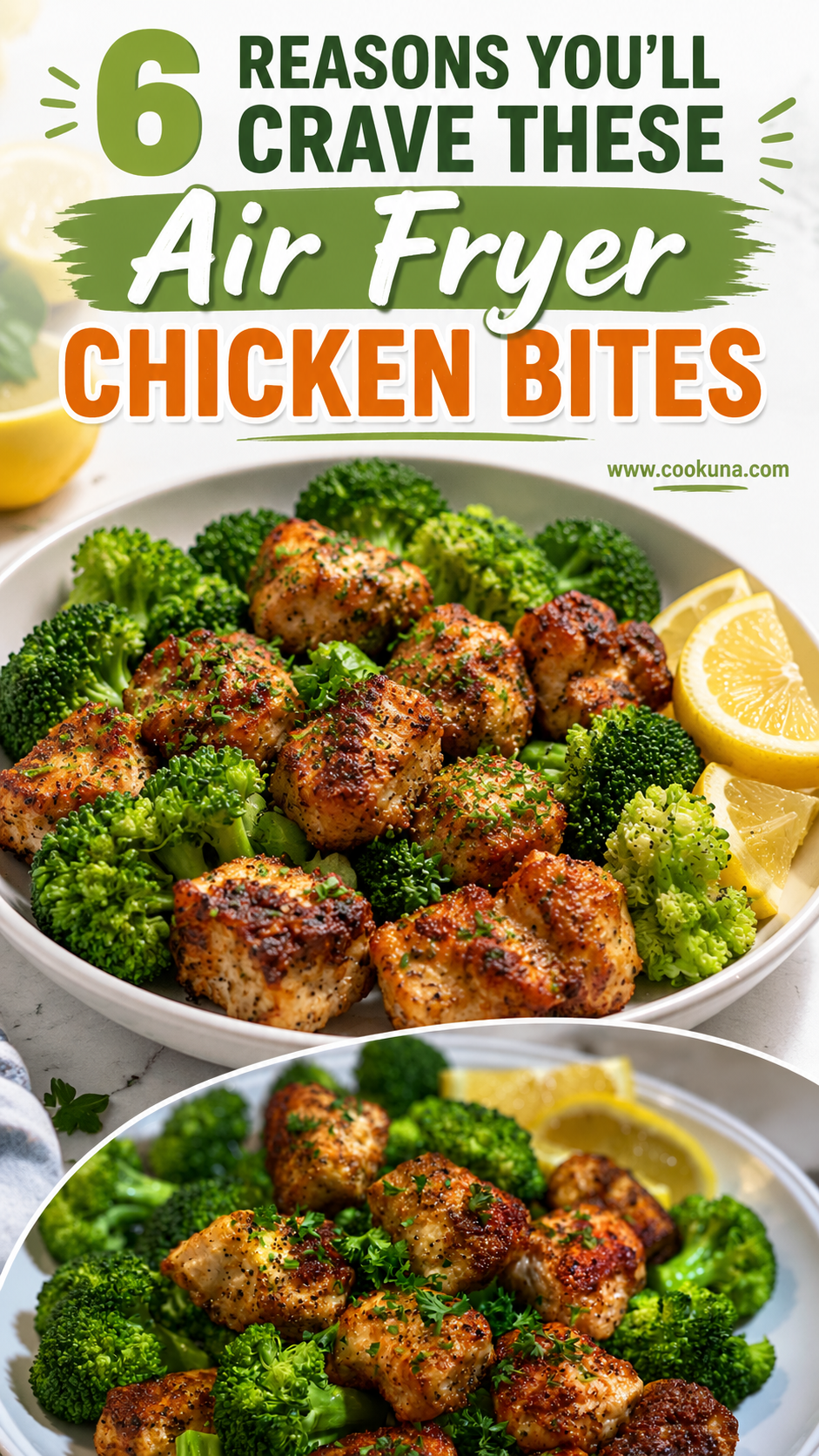 Air Fryer Chicken Bites and Broccoli