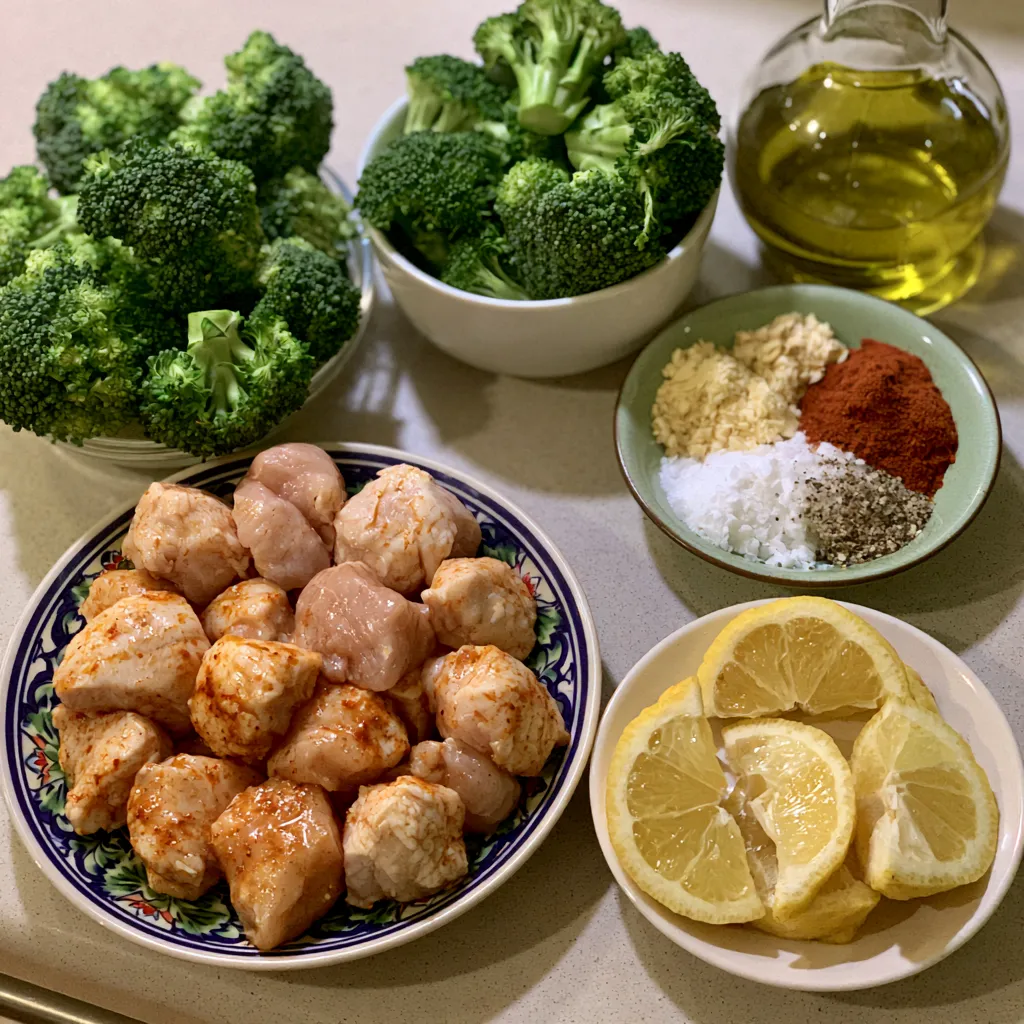 Air Fryer Chicken Bites and Broccoli