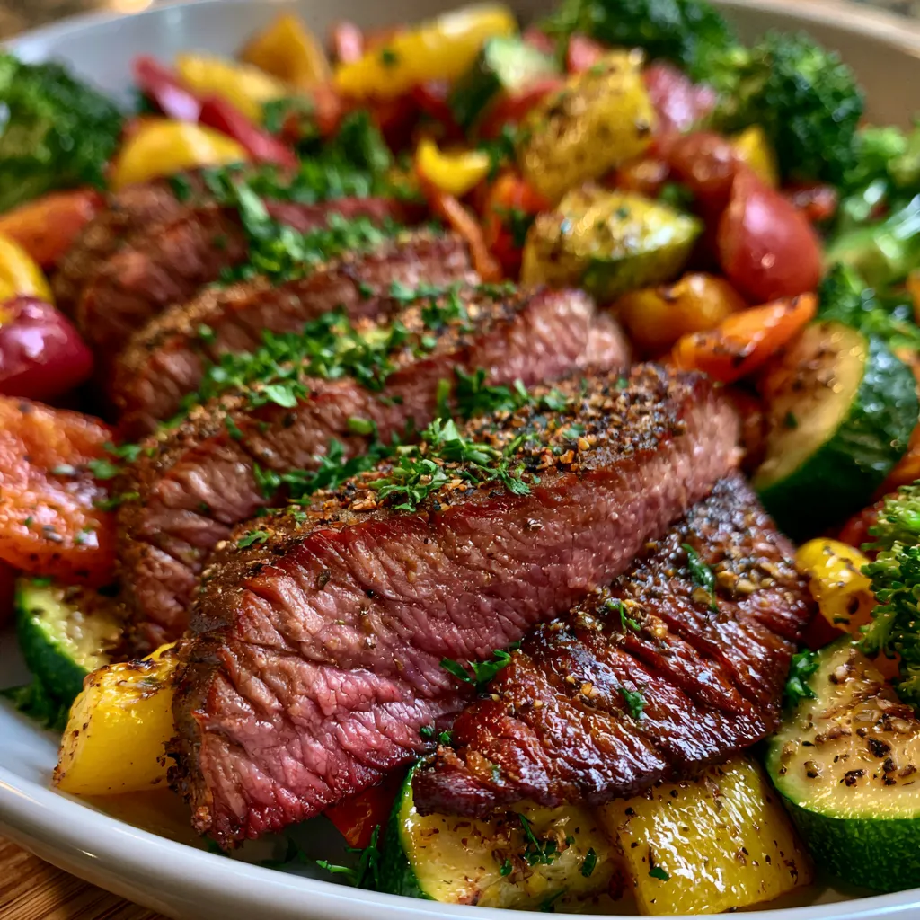 Air Fryer Smoked Beef and Veggies