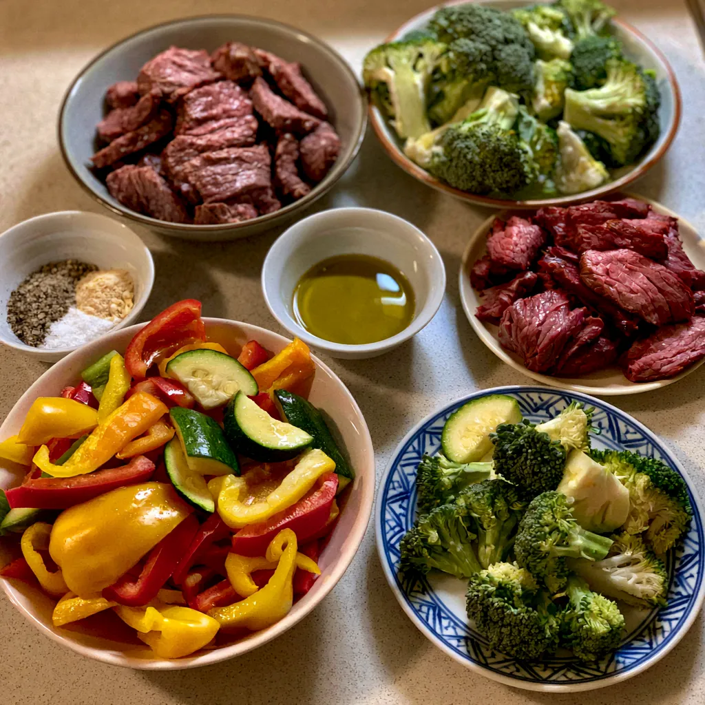 Air Fryer Smoked Beef and Veggies