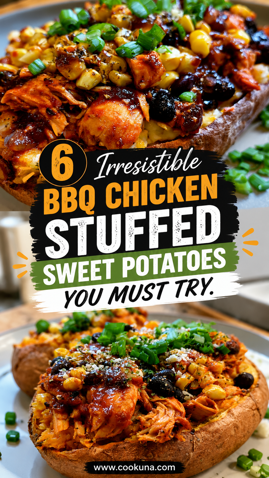BBQ Chicken Stuffed Sweet Potatoes