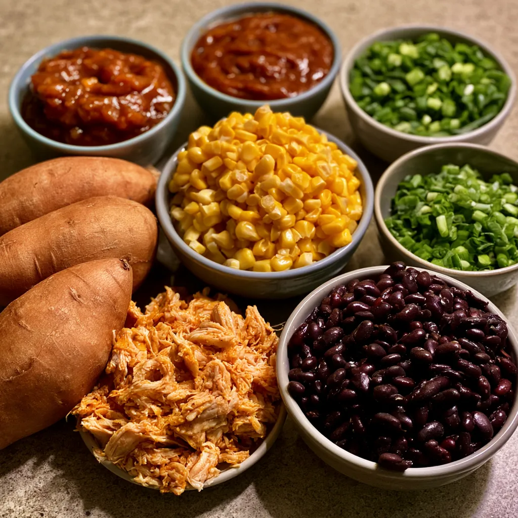 BBQ Chicken Stuffed Sweet Potatoes