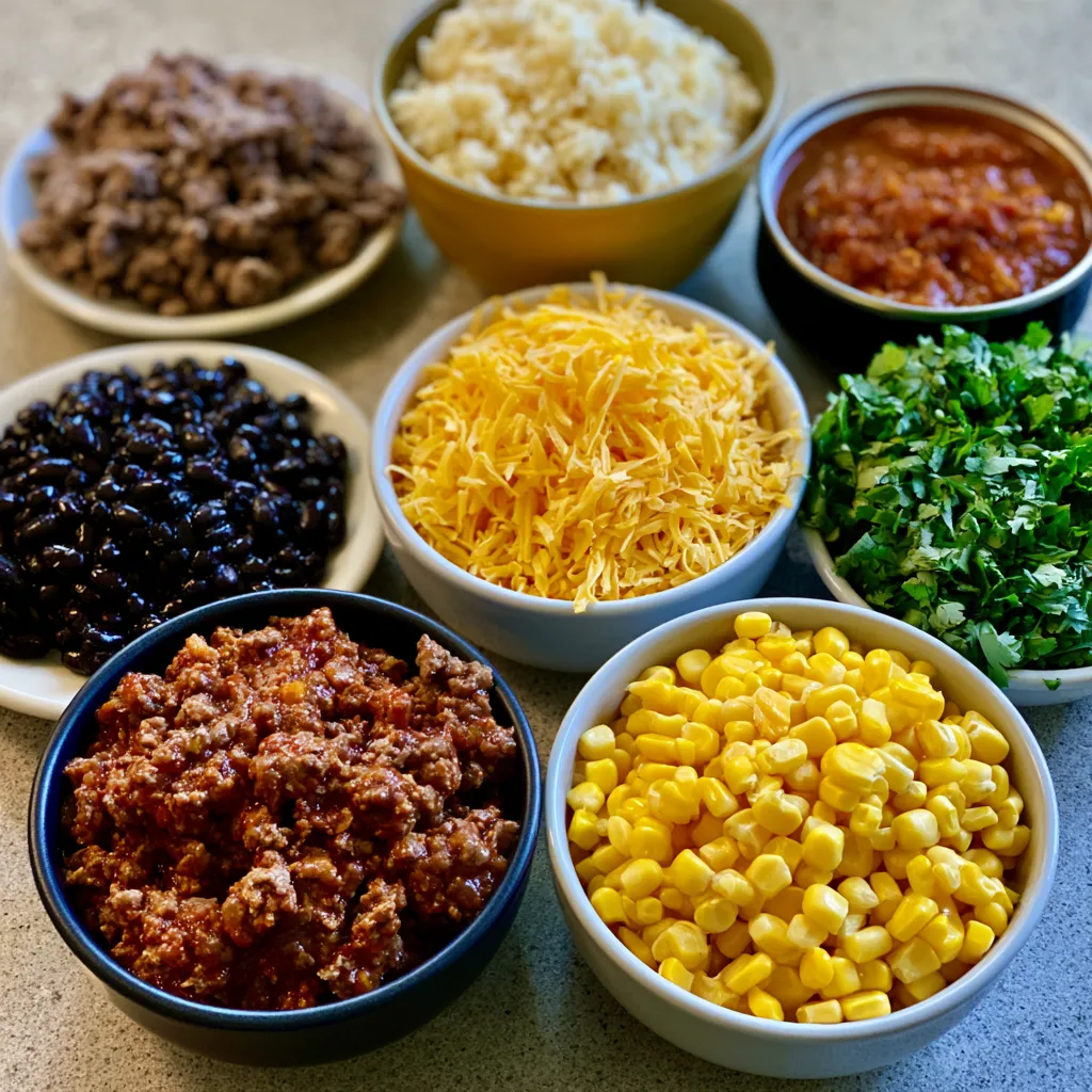 Beef Enchilada Rice Casserole