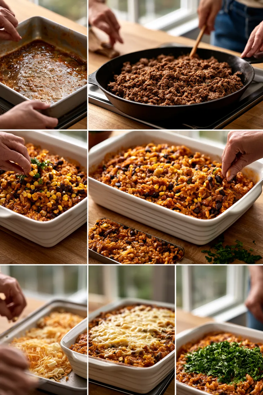Beef Enchilada Rice Casserole