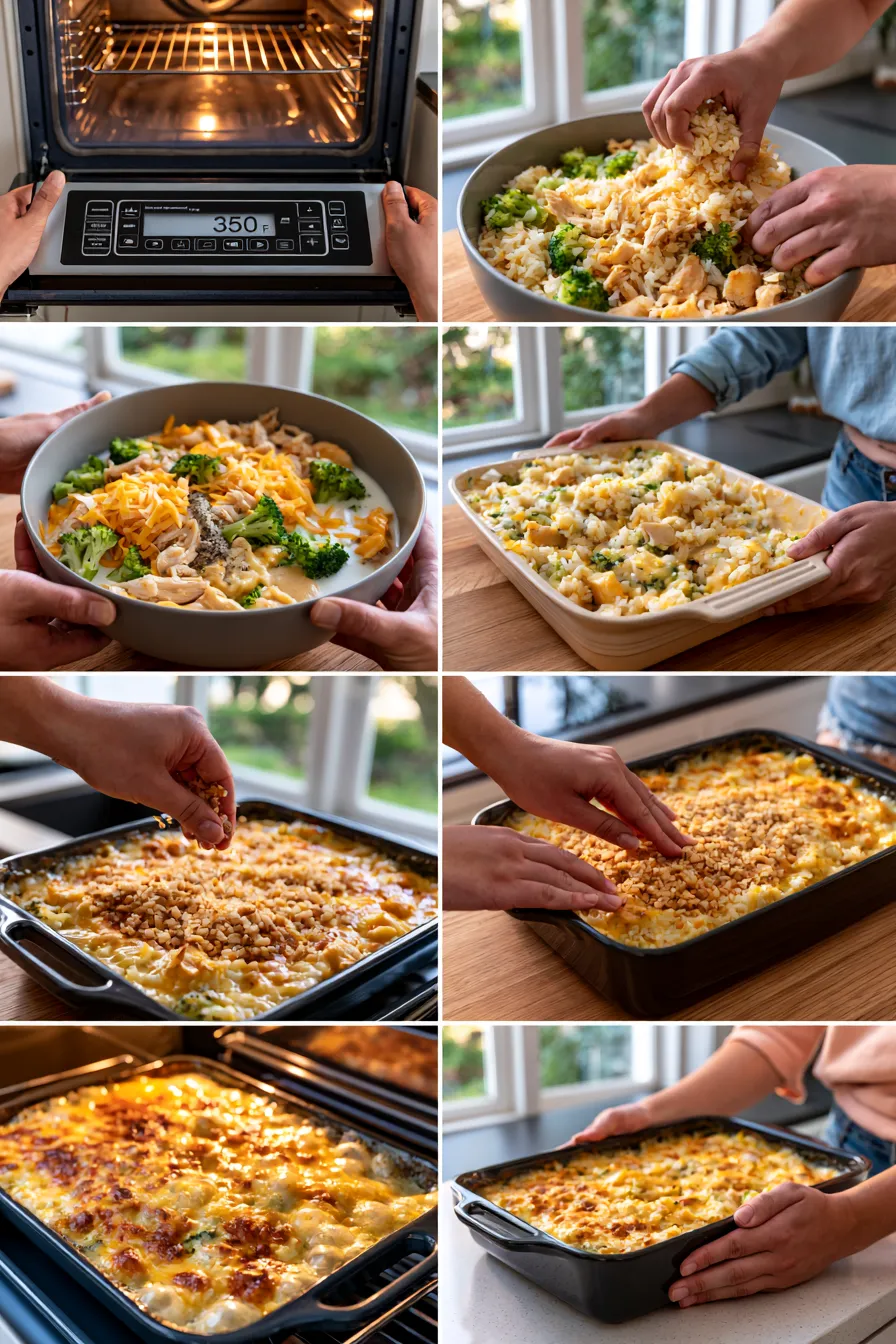 Broccoli Cheddar Chicken and Rice Casserole