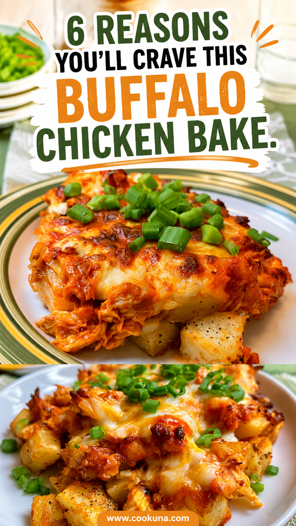 Buffalo Chicken Roasted Potato Bake