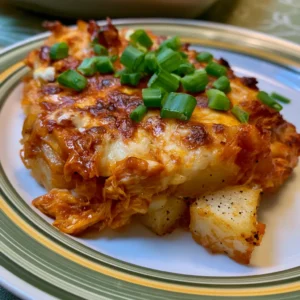 Buffalo Chicken Roasted Potato Bake