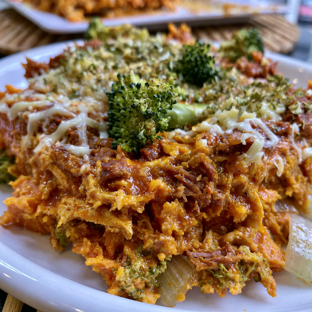 Buffalo Chicken Sweet Potato Casserole
