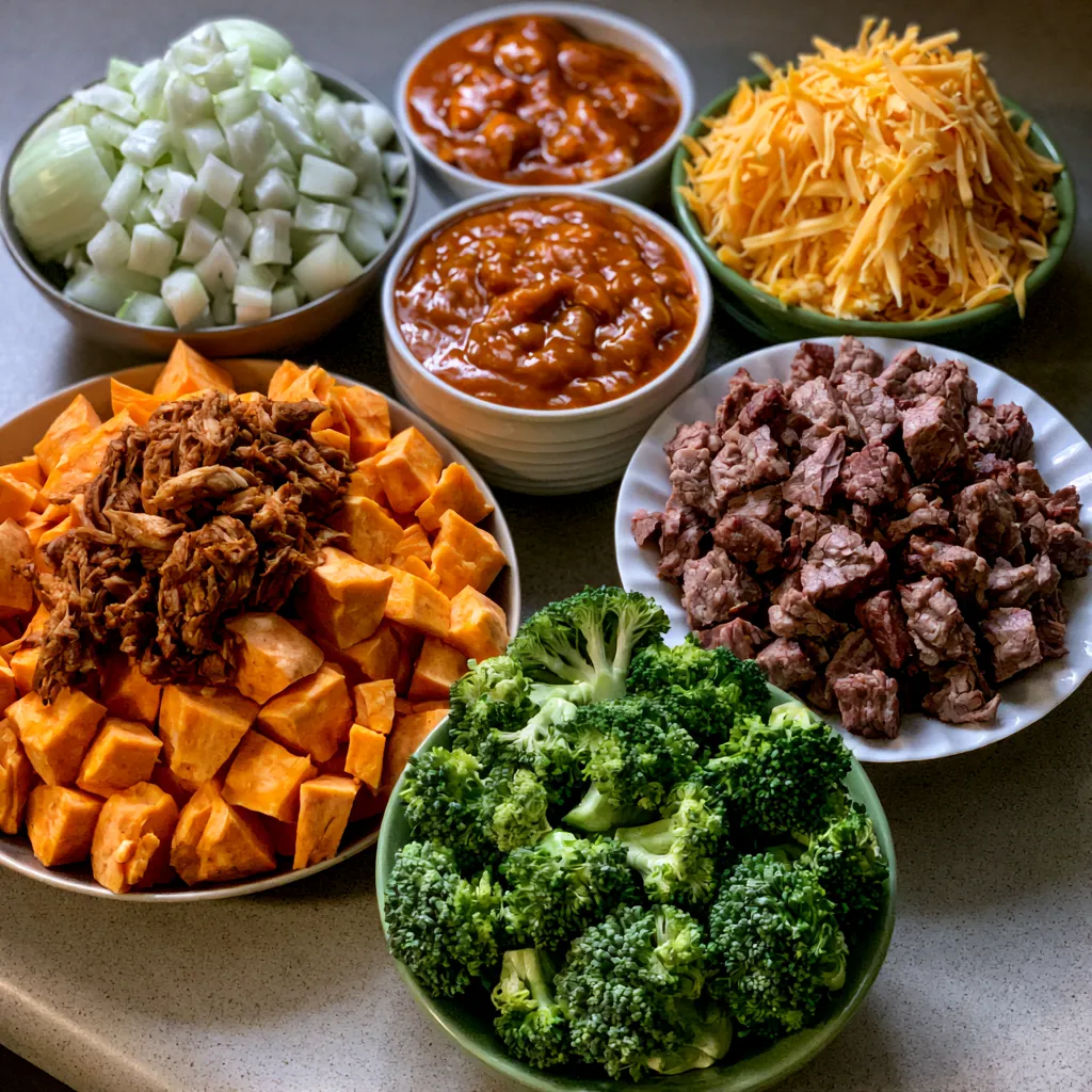 Buffalo Chicken Sweet Potato Casserole