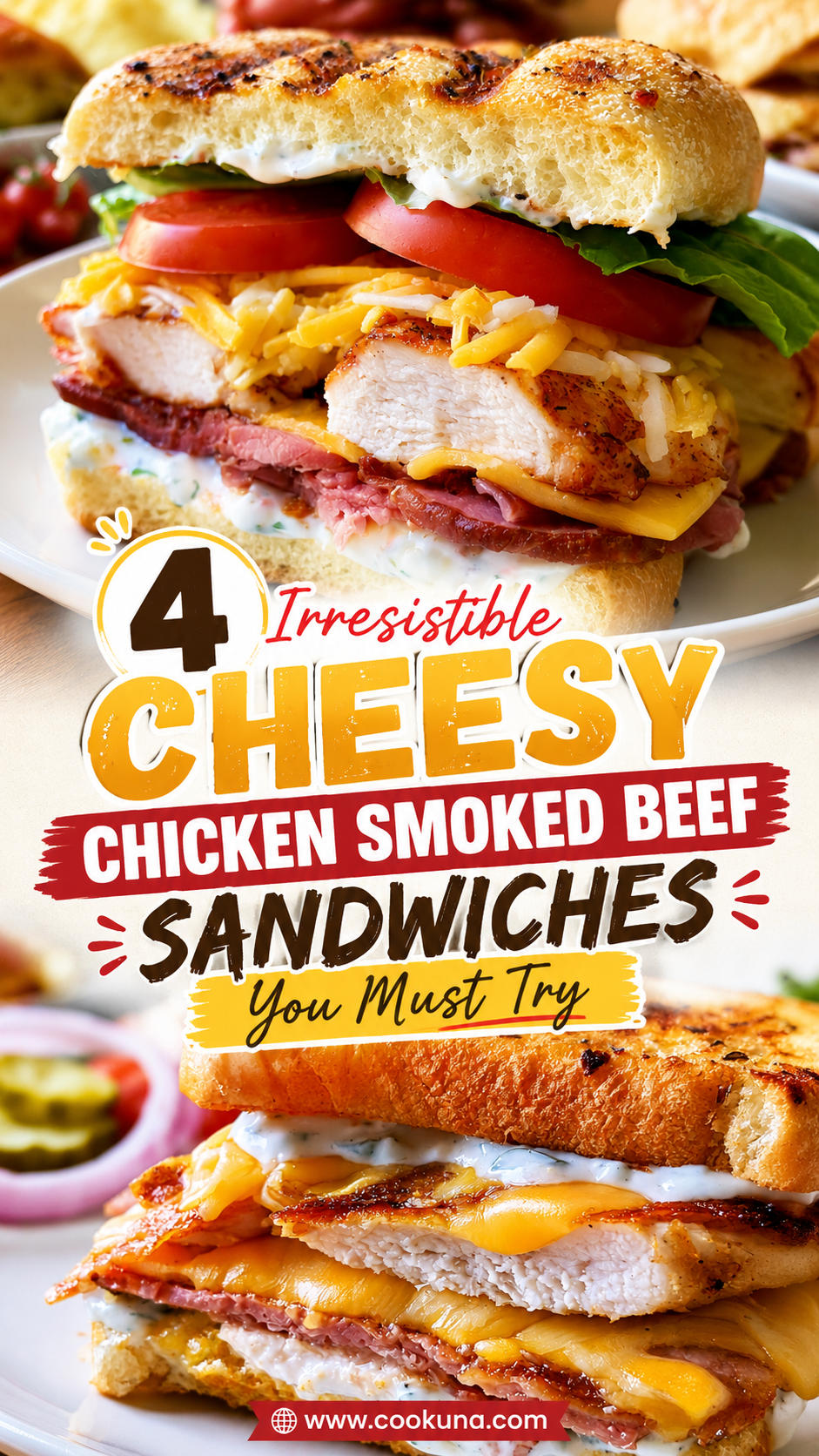 Cheesy Chicken Smoked Beef Ranch Sandwich