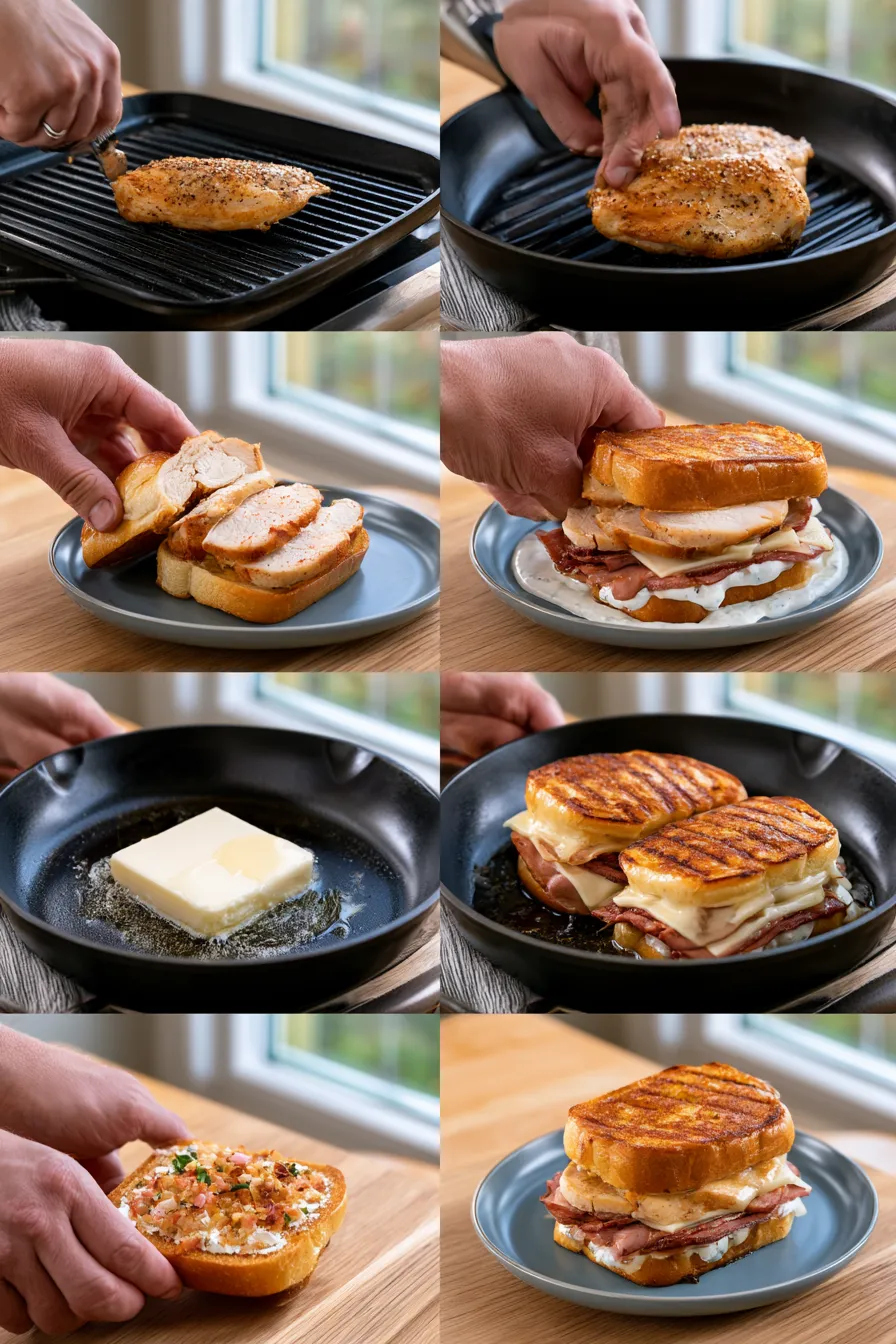 Cheesy Chicken Smoked Beef Ranch Sandwich