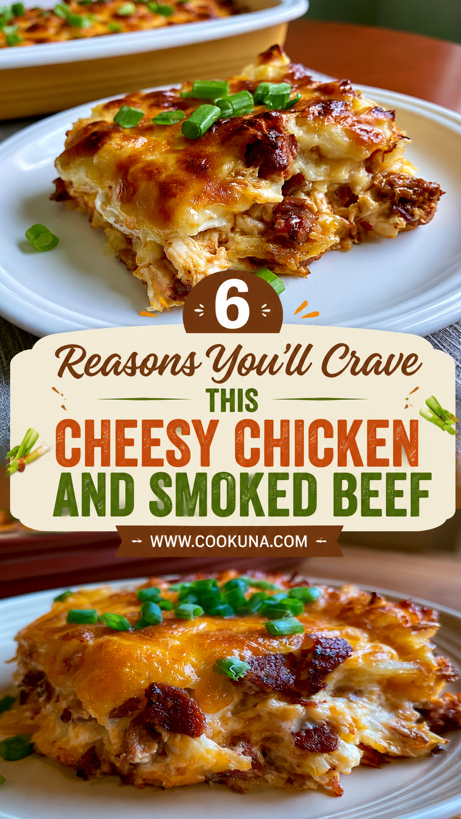 Cheesy Chicken and Smoked Beef Casserole