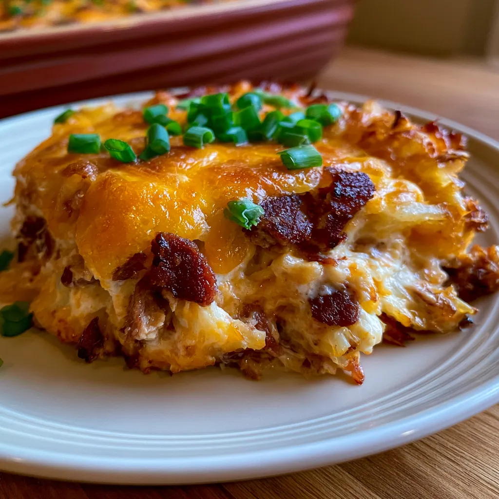 Cheesy Chicken and Smoked Beef Casserole