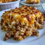 Cheesy Ground Beef and Rice Casserole