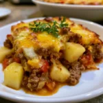 Cheesy One Pot Beef and Potatoes