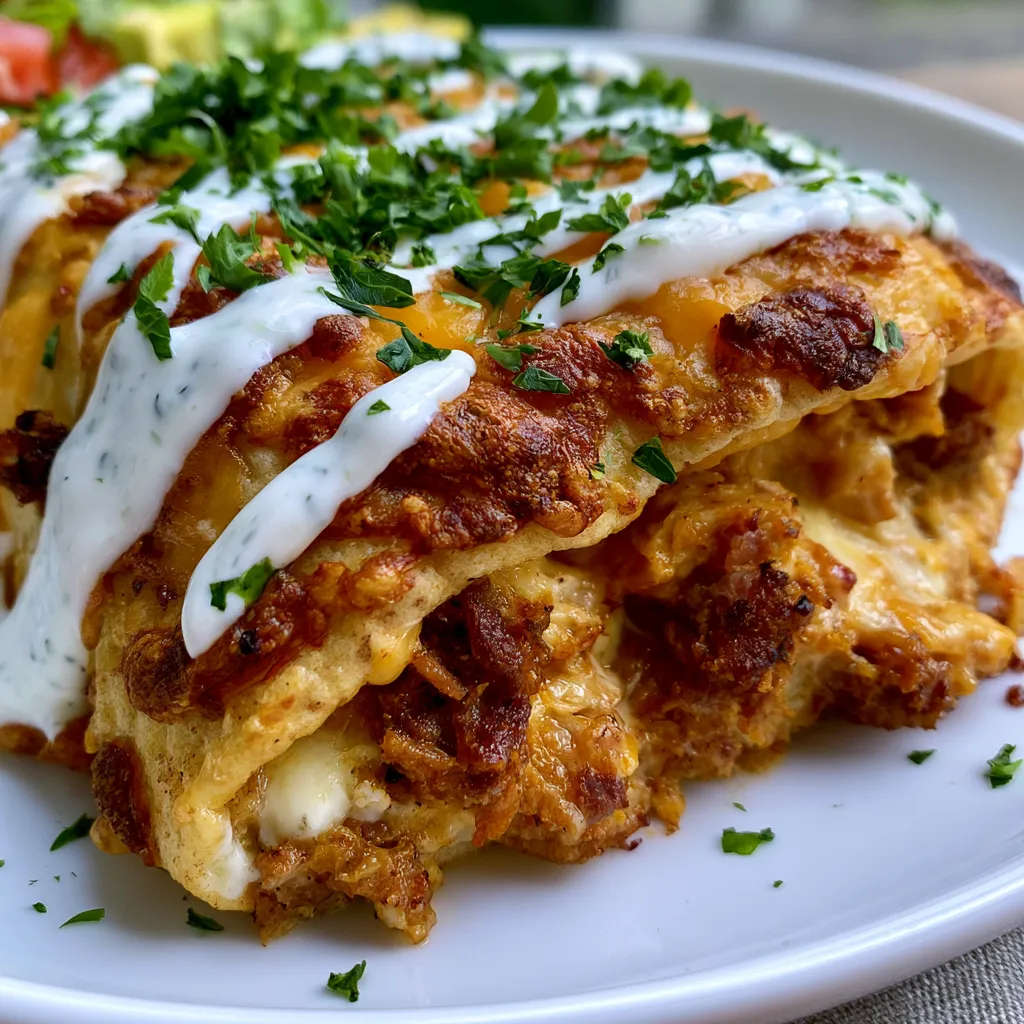 Cheesy Oven-Crispy Chicken Smoked Beef Ranch Tacos
