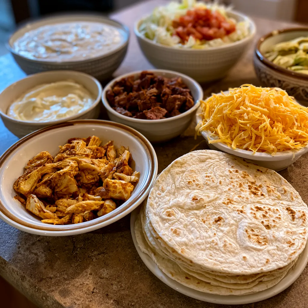 Cheesy Oven-Crispy Chicken Smoked Beef Ranch Tacos
