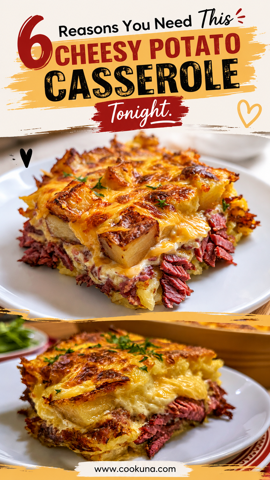 Cheesy Potato Casserole with Smoked Beef