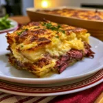 Cheesy Potato Casserole with Smoked Beef