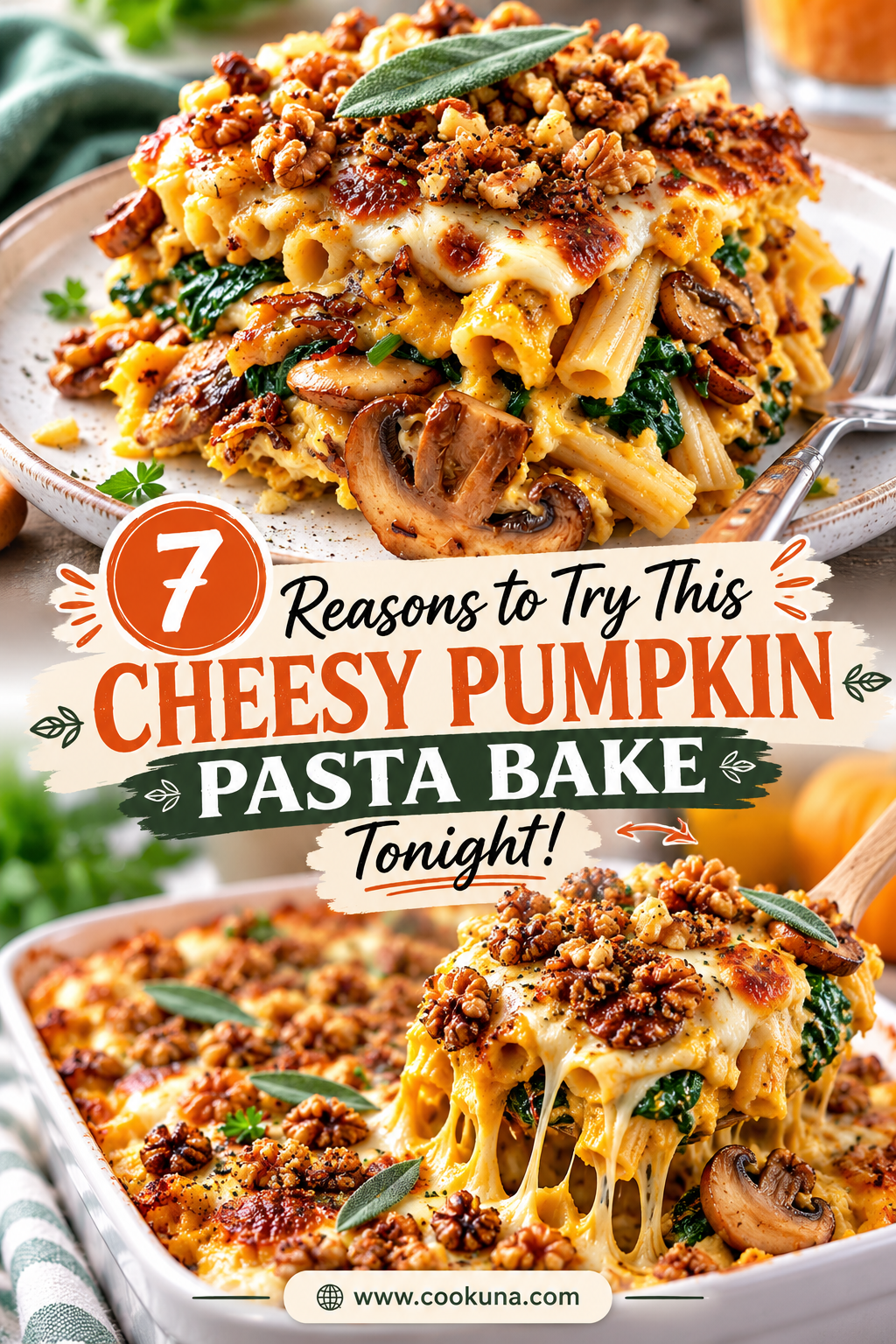 Cheesy Pumpkin Pasta Bake