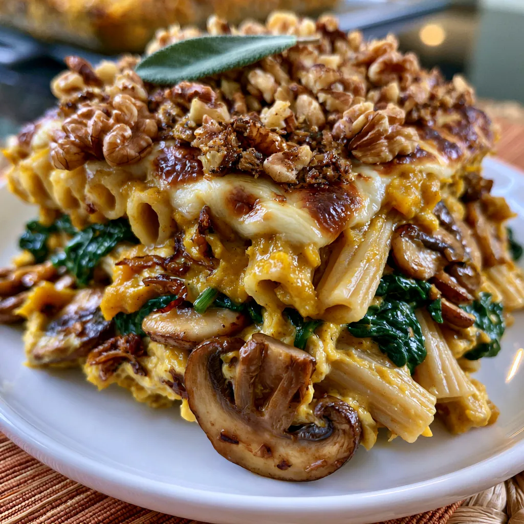 Cheesy Pumpkin Pasta Bake