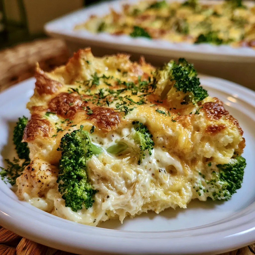 Chicken Alfredo Broccoli Bake