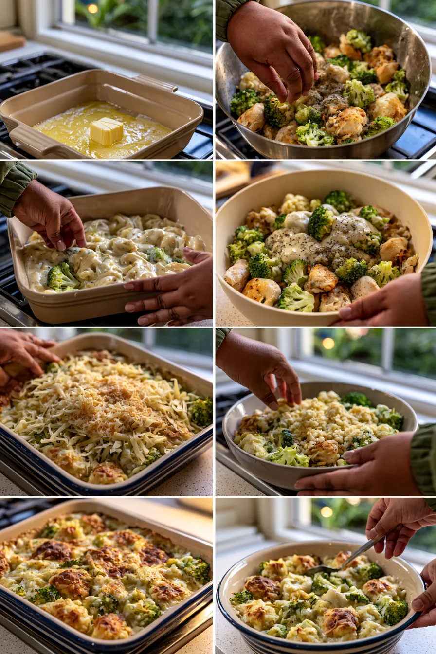 Chicken Alfredo Broccoli Bake