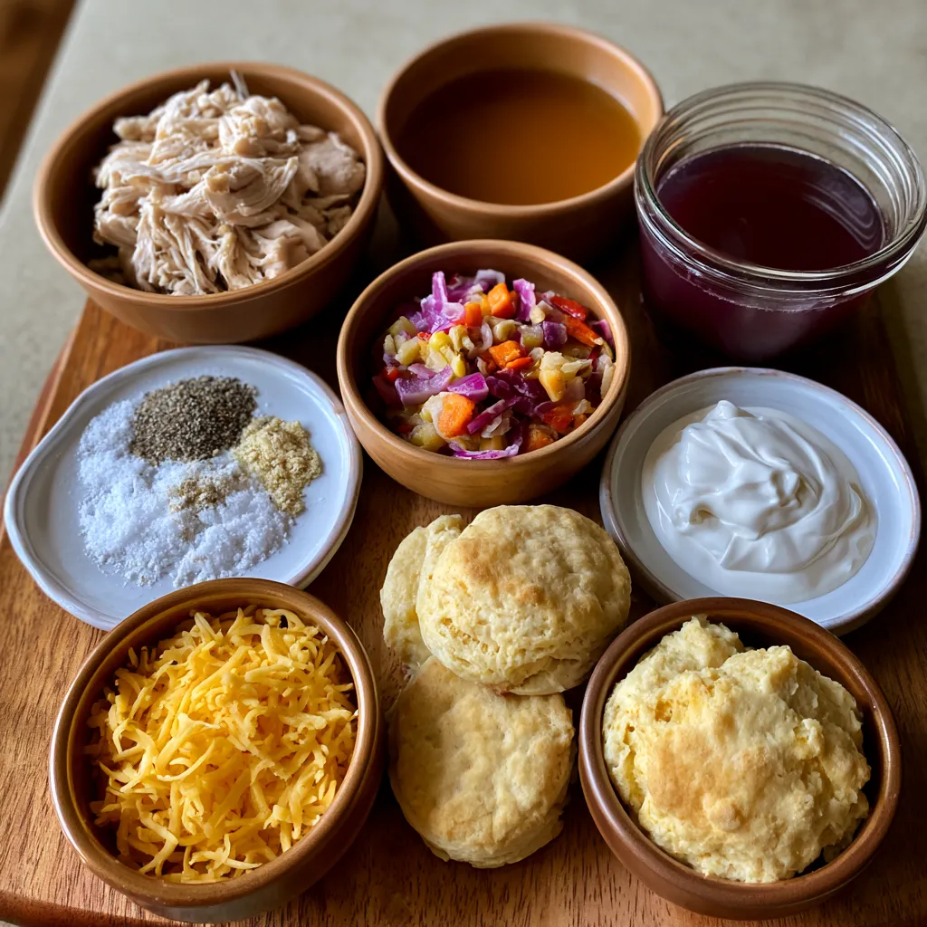 Chicken Cobbler with Cheesy Biscuits