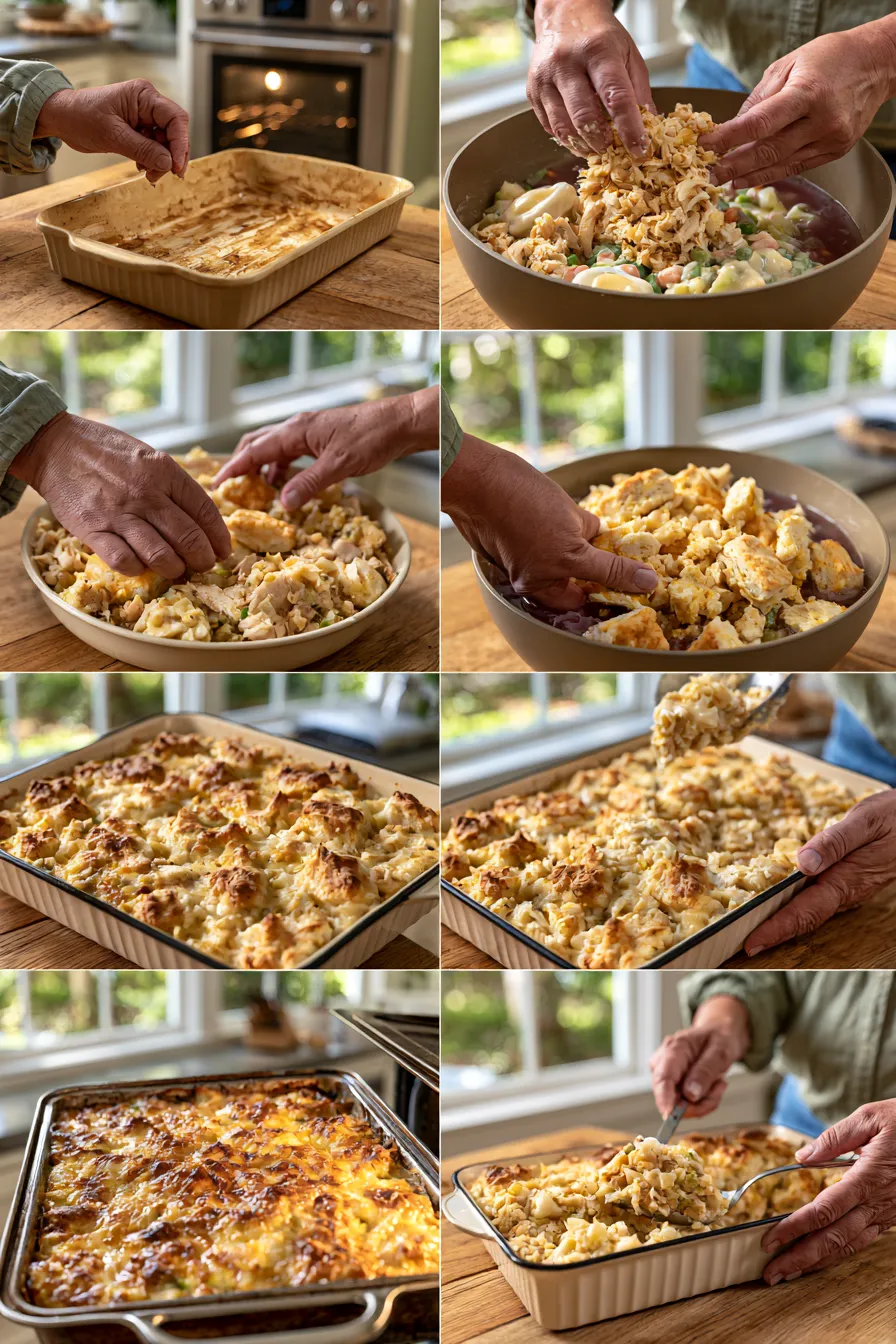 Chicken Pot Pie Bubble Up Casserole