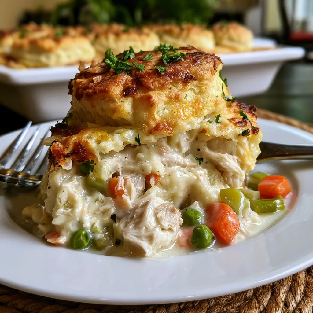 Chicken Pot Pie with Biscuits