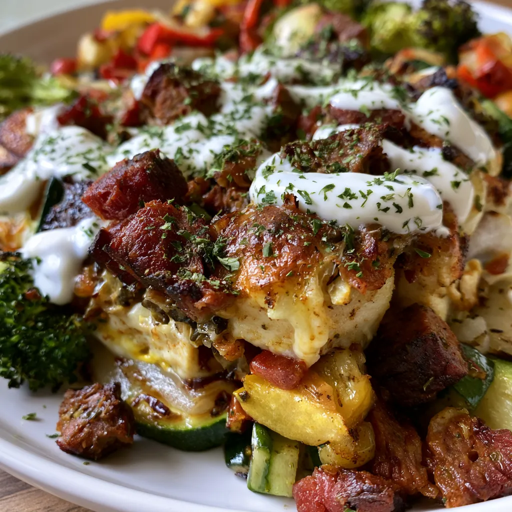 Chicken Smoked Beef Ranch and Veggies