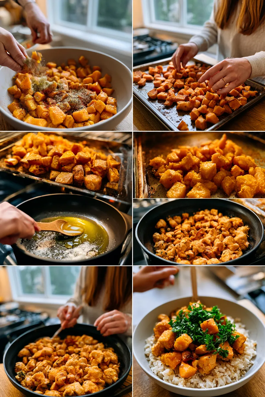 Chicken Sweet Potato Rice Bowl