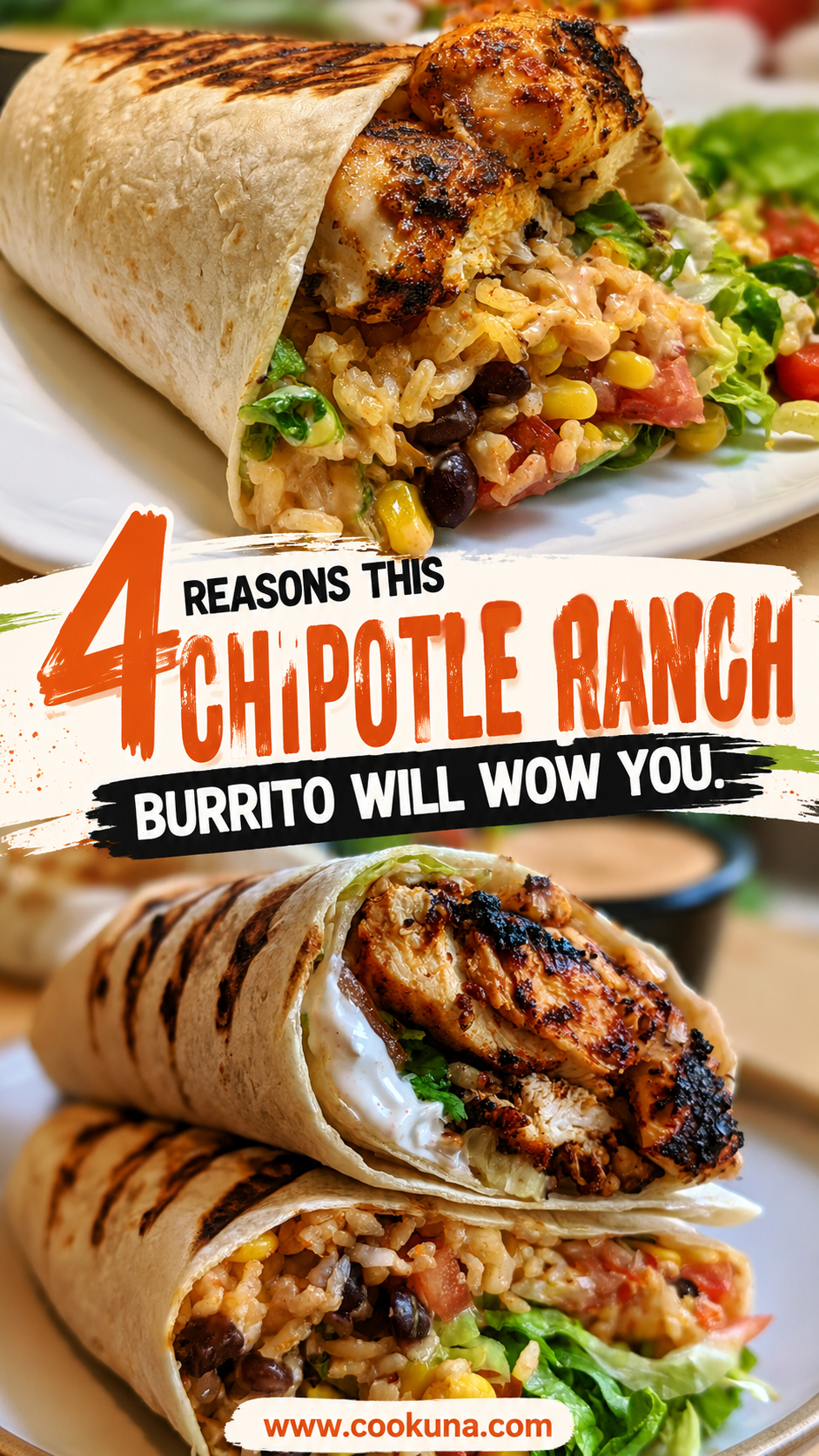 Chipotle Ranch Grilled Chicken Burrito