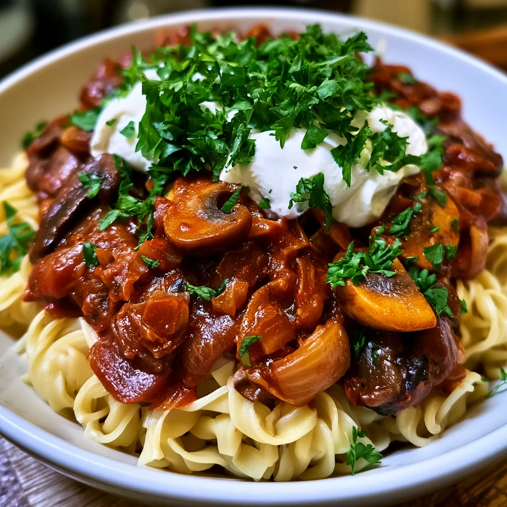 Cozy Hungarian Mushroom Paprikash