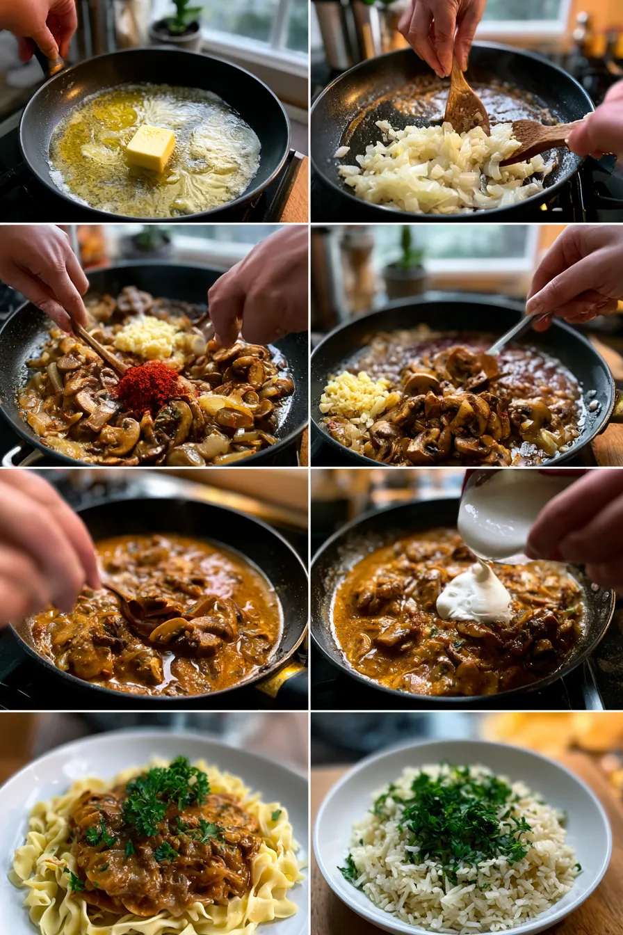 Cozy Hungarian Mushroom Paprikash
