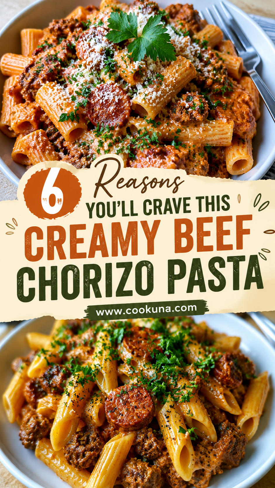 Creamy Beef Chorizo Pasta