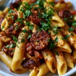 Creamy Beef Chorizo Pasta
