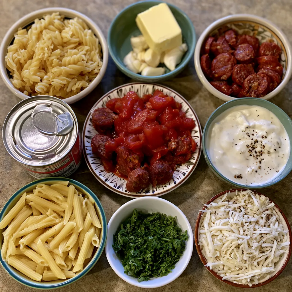Creamy Beef Chorizo Pasta