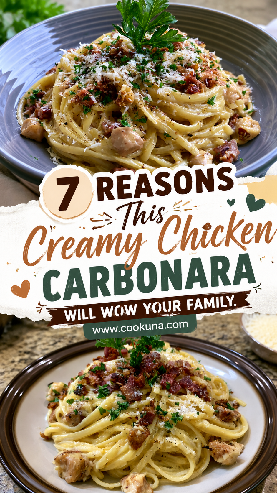 Creamy Chicken Carbonara with Smoked Beef