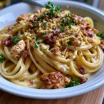 Creamy Chicken Carbonara with Smoked Beef