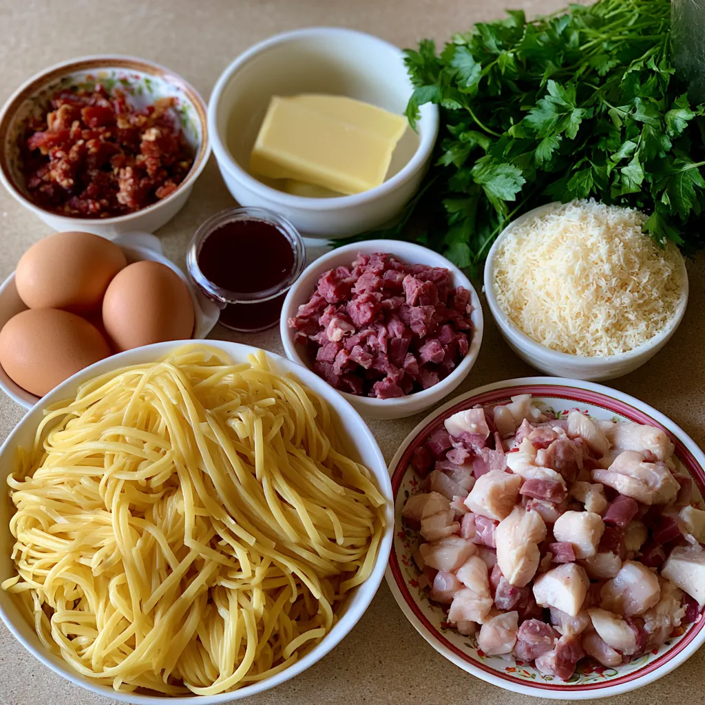 Creamy Chicken Carbonara with Smoked Beef