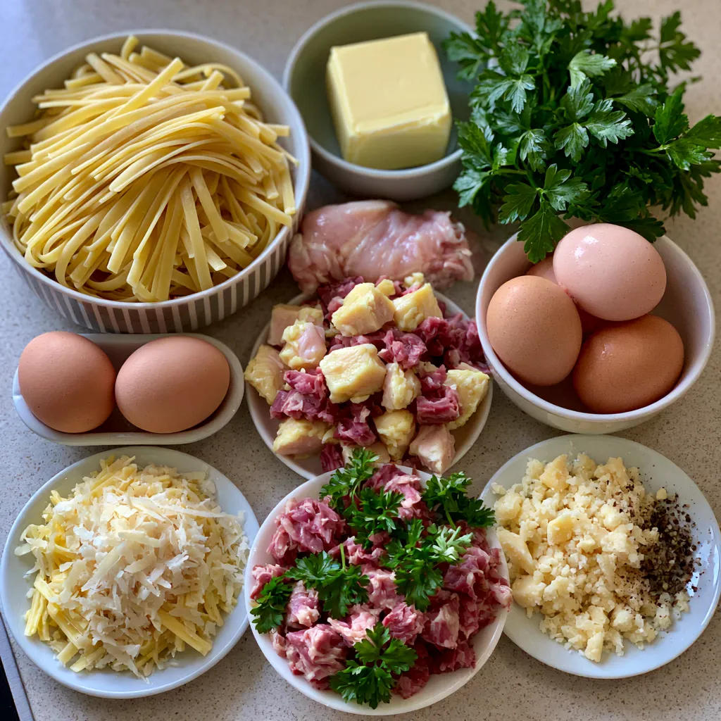Creamy Chicken Carbonara with Smoked Beef