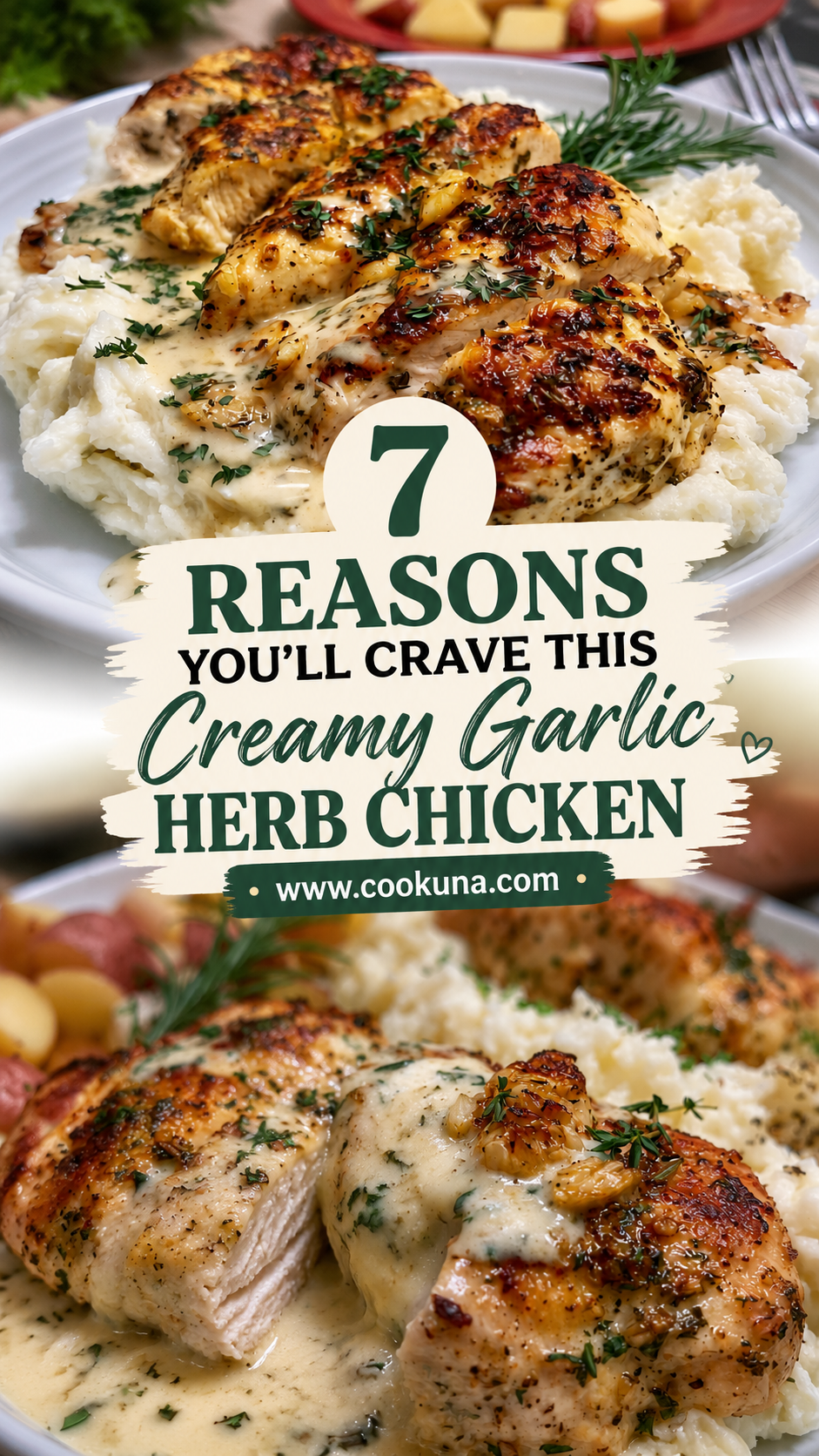 Creamy Garlic Herb Chicken with Mashed Potatoes