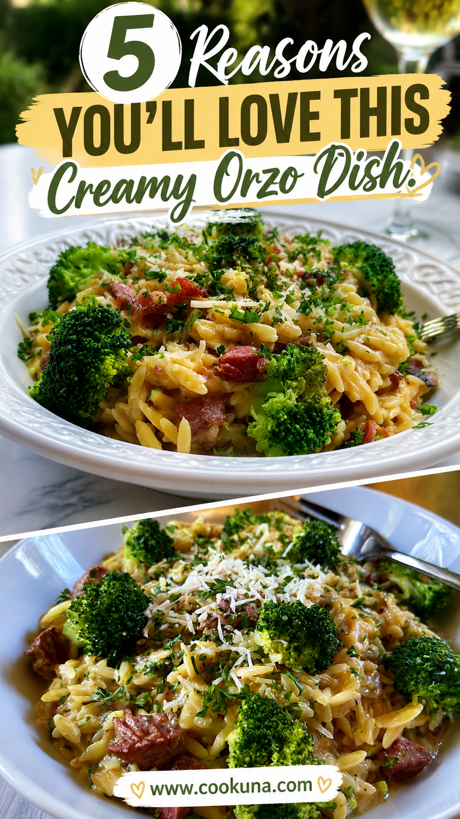 Creamy Orzo with Smoked Beef and Broccoli