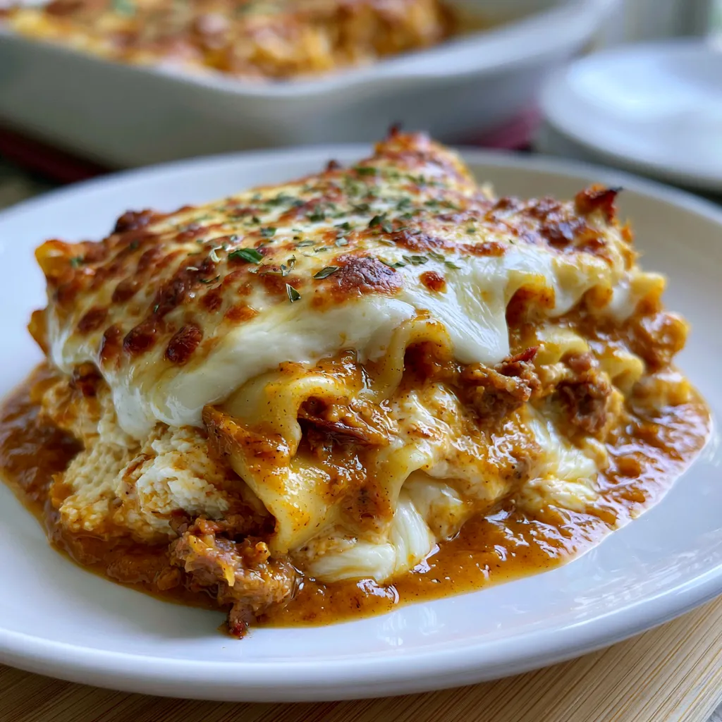 Creamy Pumpkin Smoked Beef Lasagna Rolls